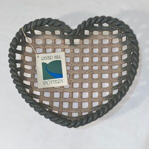 River Hill Pottery Heart-Shaped Woven Basket